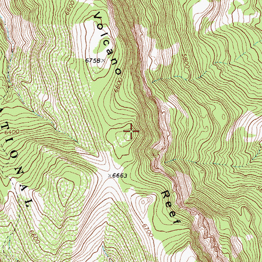 Topographic Map of Volcano Reef, MT