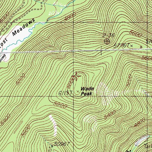 Topographic Map of Wade Peak, MT