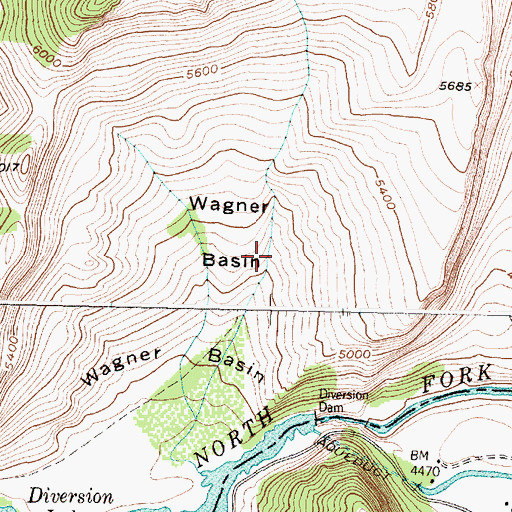 Topographic Map of Wagner Basin, MT