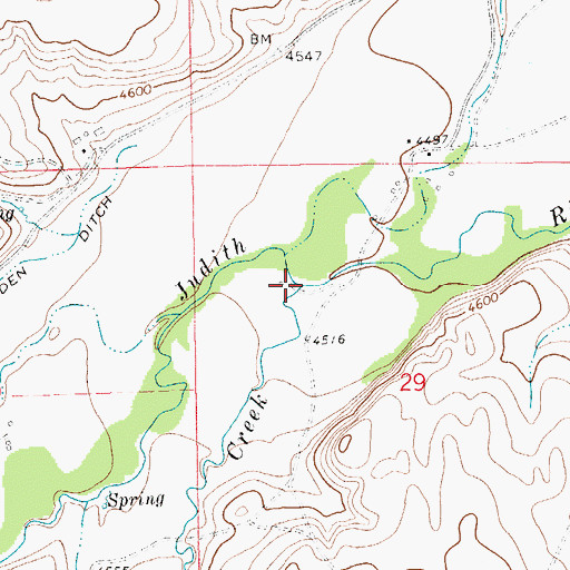 Topographic Map of Waite Creek, MT