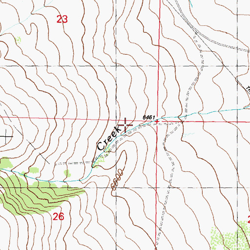 Topographic Map of Wakefield Creek, MT
