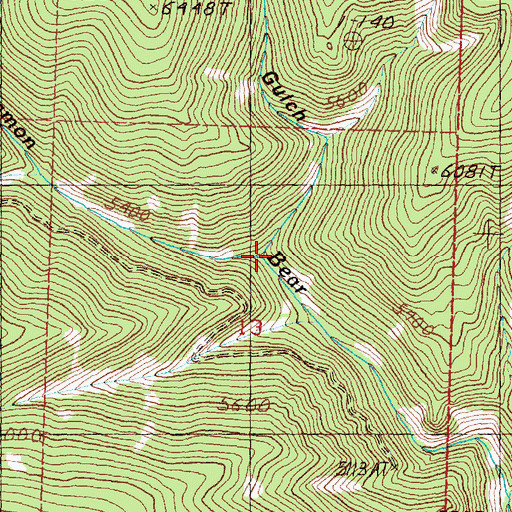 Topographic Map of Walkup Gulch, MT