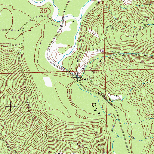 Topographic Map of Wall Canyon Creek, MT