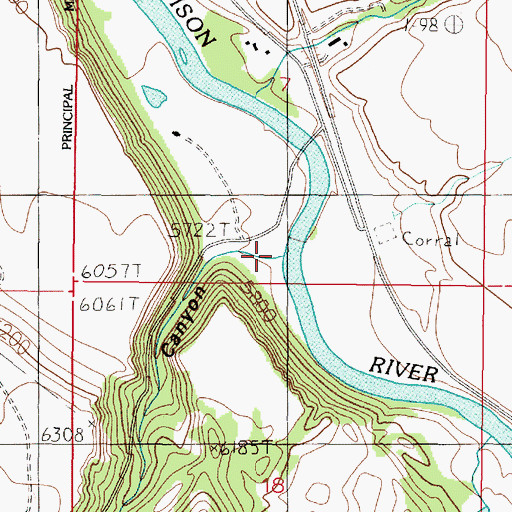 Topographic Map of Wall Creek, MT