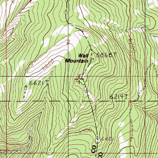 Topographic Map of Wall Mountain, MT