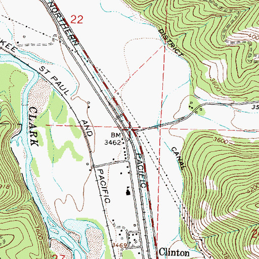 Topographic Map of Wallace Creek, MT