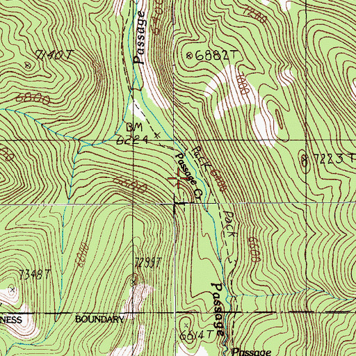Topographic Map of Wallace Creek Trail, MT