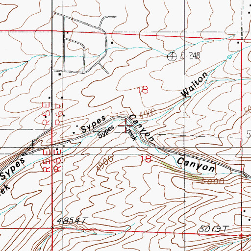 Topographic Map of Walton Creek, MT