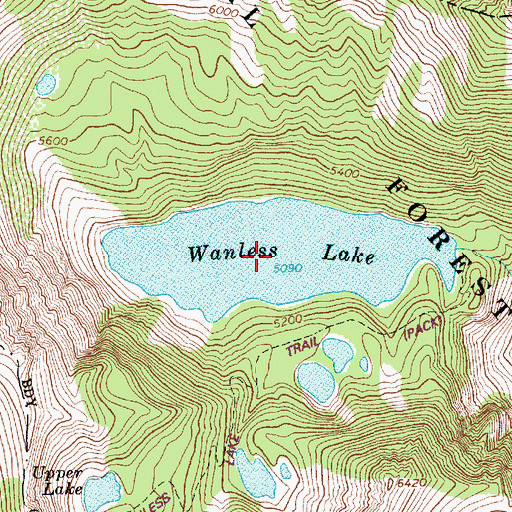 Topographic Map of Wanless Lake, MT