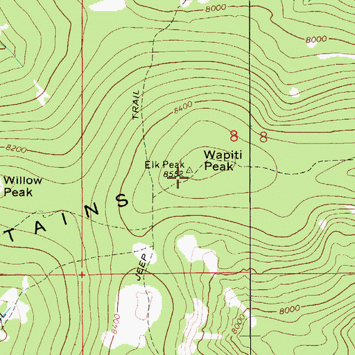 Topographic Map of Wapiti Peak, MT