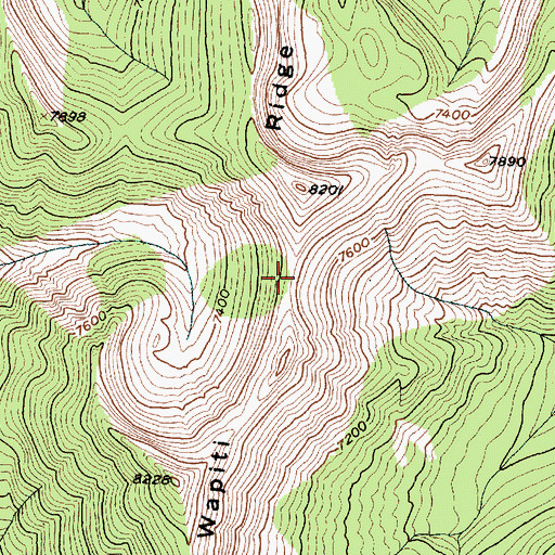 Topographic Map of Wapiti Ridge, MT