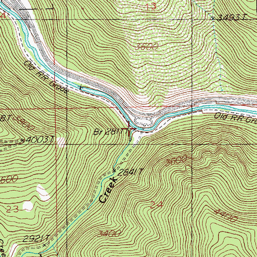 Topographic Map of Ward Creek, MT