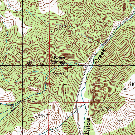 Topographic Map of Warm Springs, MT