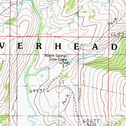 Topographic Map of Warm Springs Cow Camp, MT