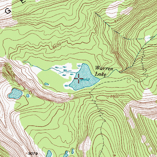 Topographic Map of Warren Lake, MT