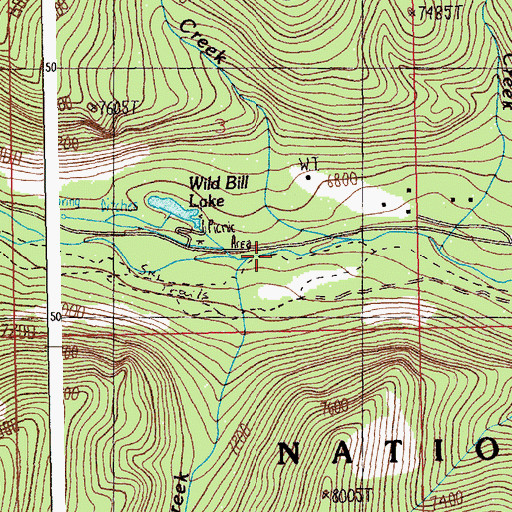 Topographic Map of Washoe Creek, MT