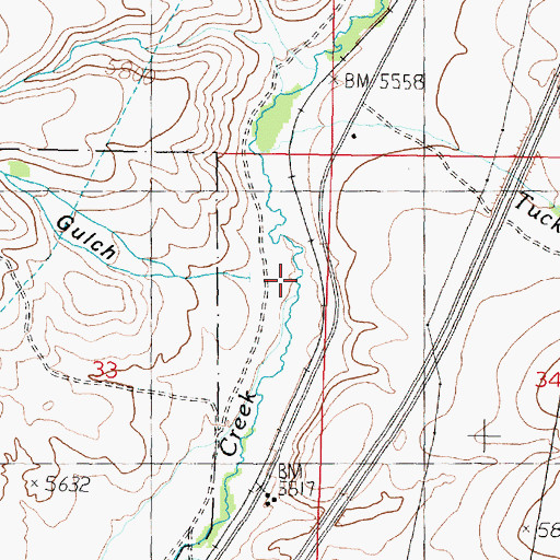 Topographic Map of Water Gulch, MT