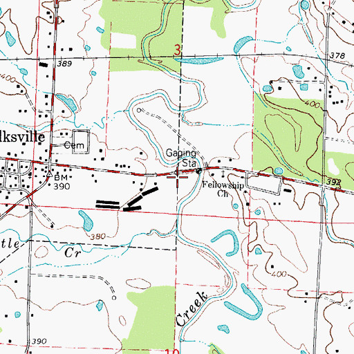 Topographic Map of Agape Fellowship Church, AR