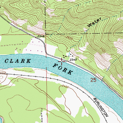 Topographic Map of Water Gulch, MT