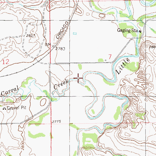 Topographic Map of Waterhole Creek, MT