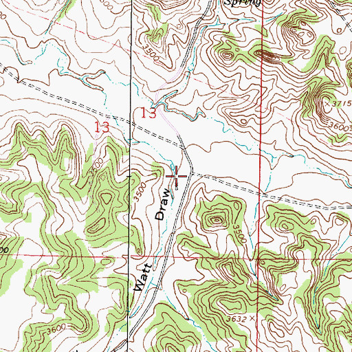 Topographic Map of Watt Draw, MT