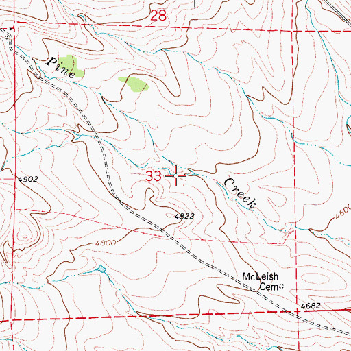 Topographic Map of Waymeir Creek, MT