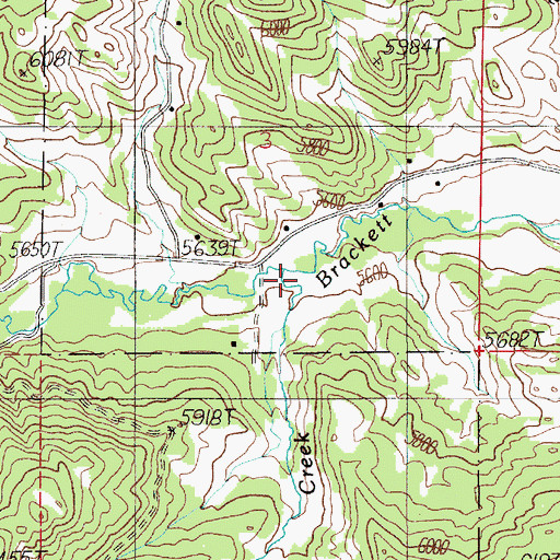 Topographic Map of Weasel Creek, MT
