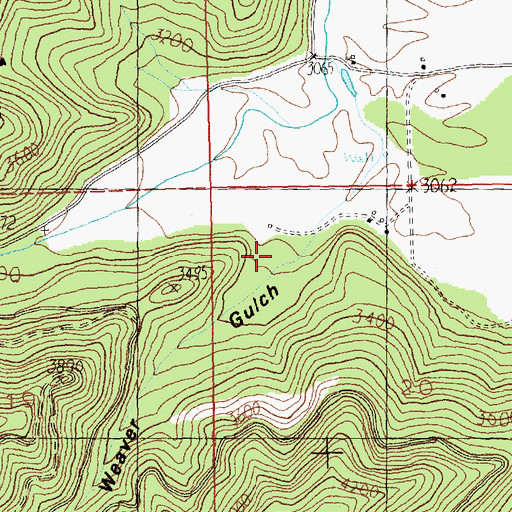 Topographic Map of Weaver Gulch, MT