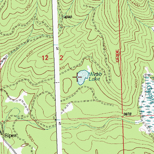Topographic Map of Webb Lake, MT