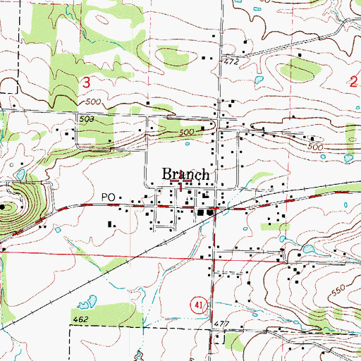 Topographic Map of Assembly of God Church, AR