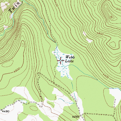 Topographic Map of Webb Lake, MT