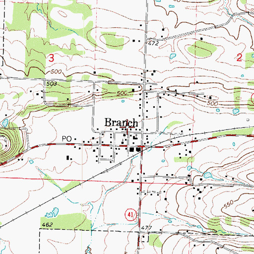 Topographic Map of Free Will Baptist Church, AR