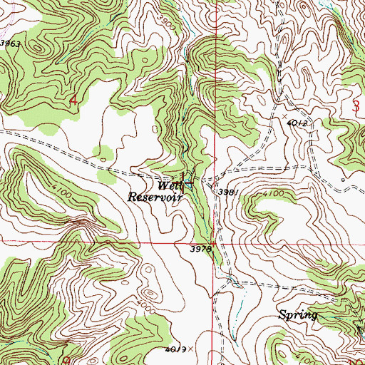Topographic Map of Well Reservoir, MT