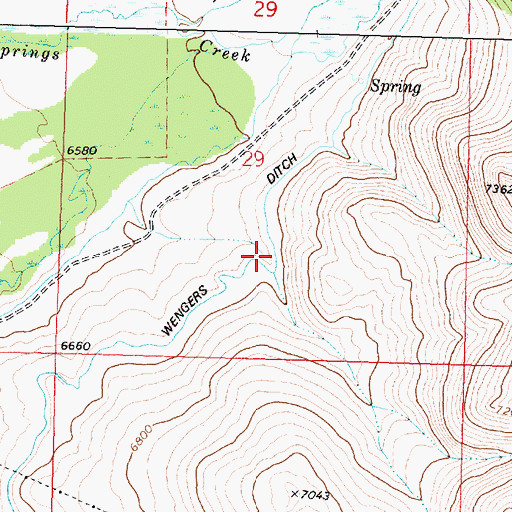 Topographic Map of Wengers Ditch, MT