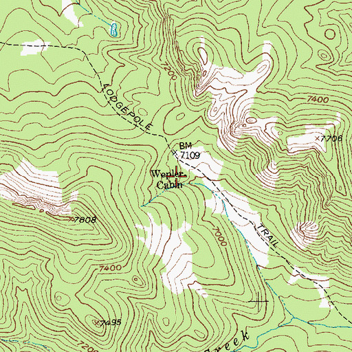 Topographic Map of Wepler Cabin, MT