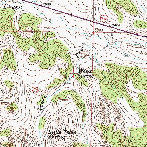 Topographic Map of Wesco Spring, MT