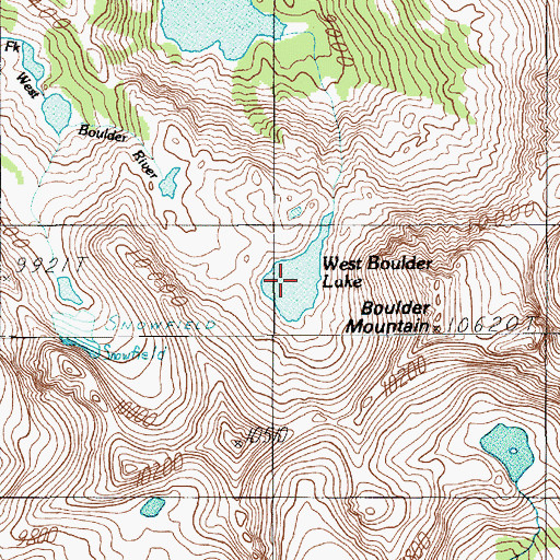Topographic Map of West Boulder Lake, MT
