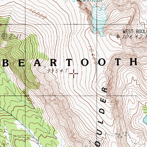 Topographic Map of West Boulder Plateau, MT