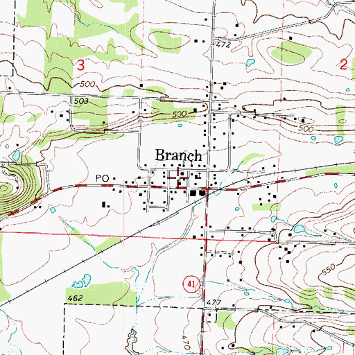 Topographic Map of Church of Christ, AR