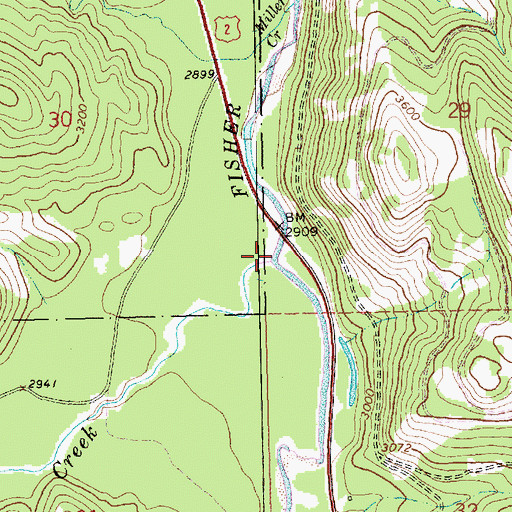 Topographic Map of West Fisher Creek, MT