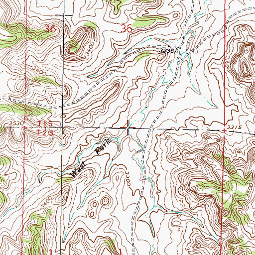 Topographic Map of West Fork Ash Creek, MT
