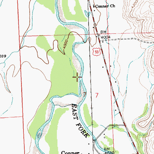 Topographic Map of West Fork Bitterroot River, MT