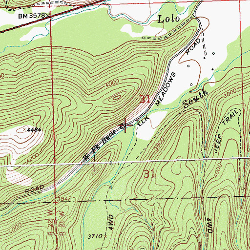 Topographic Map of West Fork Butte Creek, MT