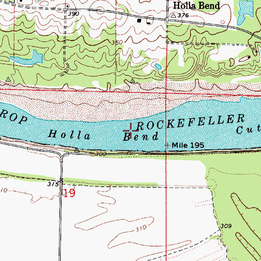 Topographic Map of Winthrop Rockefeller Lake, AR