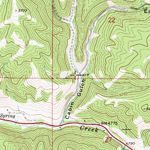 Topographic Map of West Fork Cabin Gulch, MT