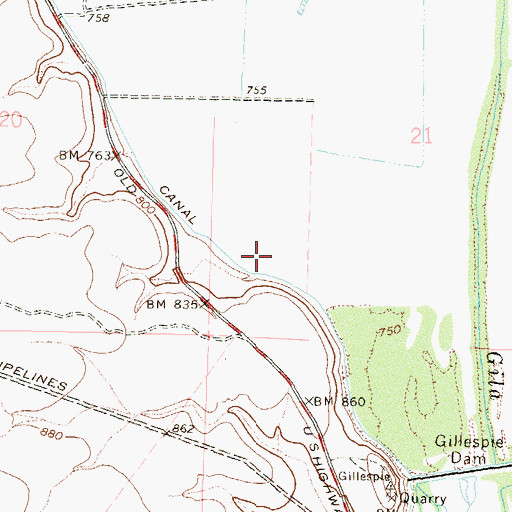 Topographic Map of Arlington Valley, AZ