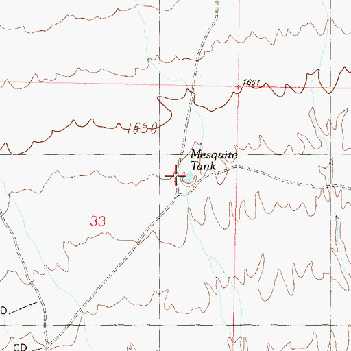 Topographic Map of Mesquite Tank, AZ