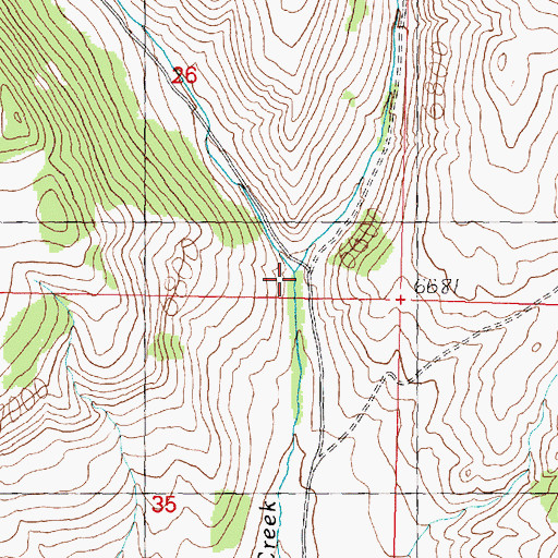 Topographic Map of West Fork Dyce Creek, MT