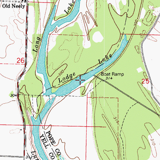 Topographic Map of Long Lake, AR