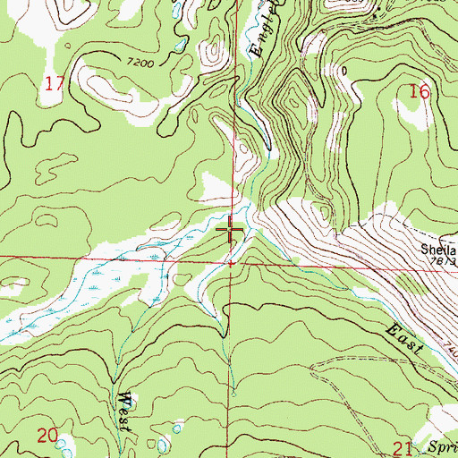 Topographic Map of West Fork Englebaugh Creek, MT